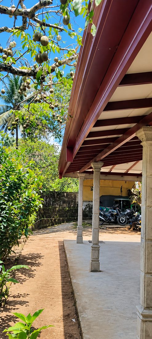 Gutter run over a wide veranda