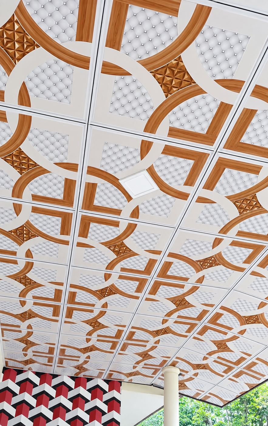 2x2 PVC grid ceiling with ring pattern